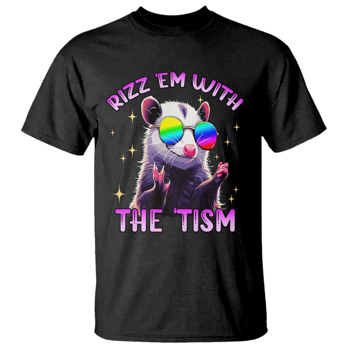Funny Autism Opossum T Shirt Rizz Em With The Tism Meme Autistic