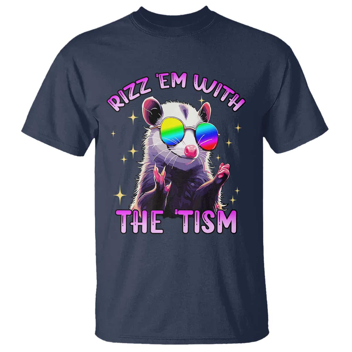 Funny Autism Opossum T Shirt Rizz Em With The Tism Meme Autistic
