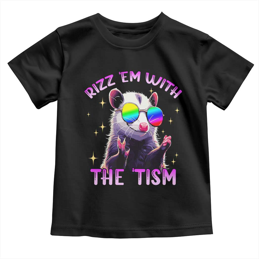 Funny Autism Opossum Toddler T Shirt Rizz Em With The Tism Meme Autistic