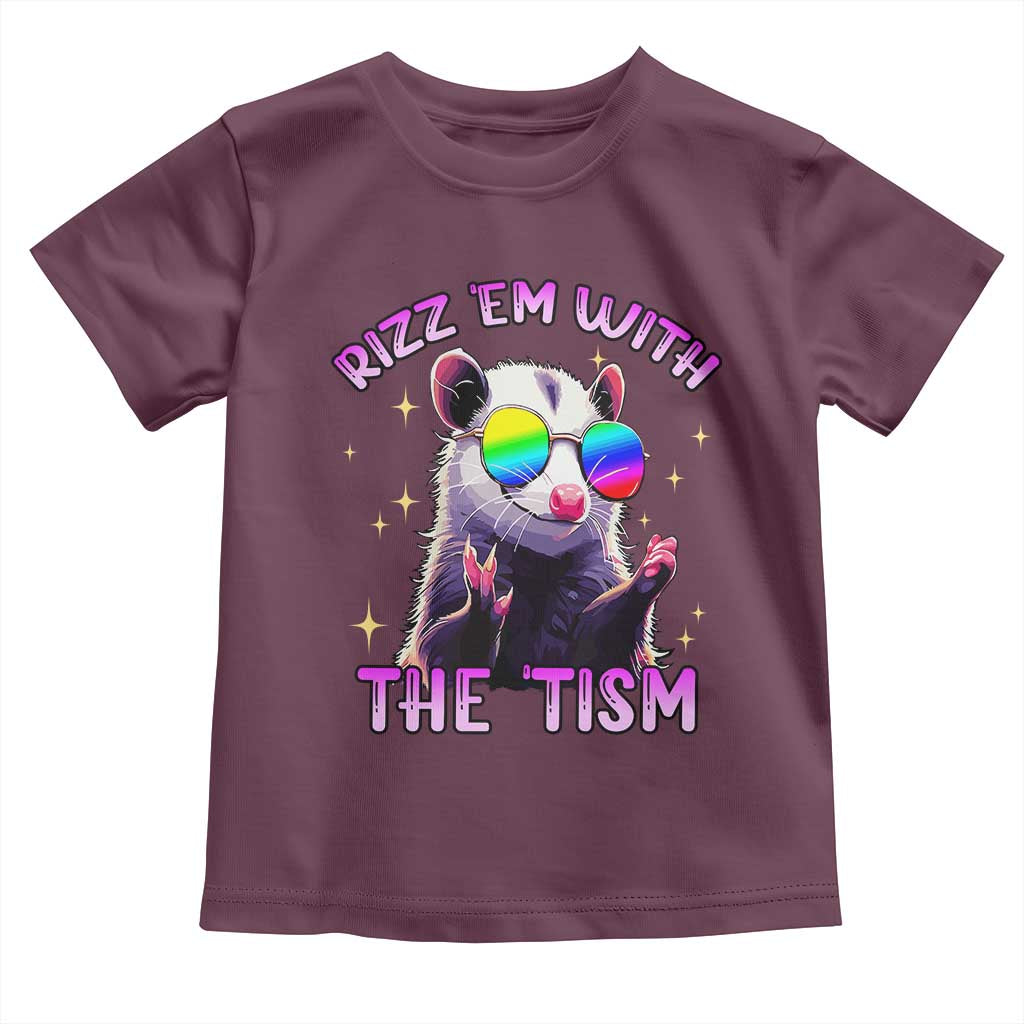 Funny Autism Opossum Toddler T Shirt Rizz Em With The Tism Meme Autistic