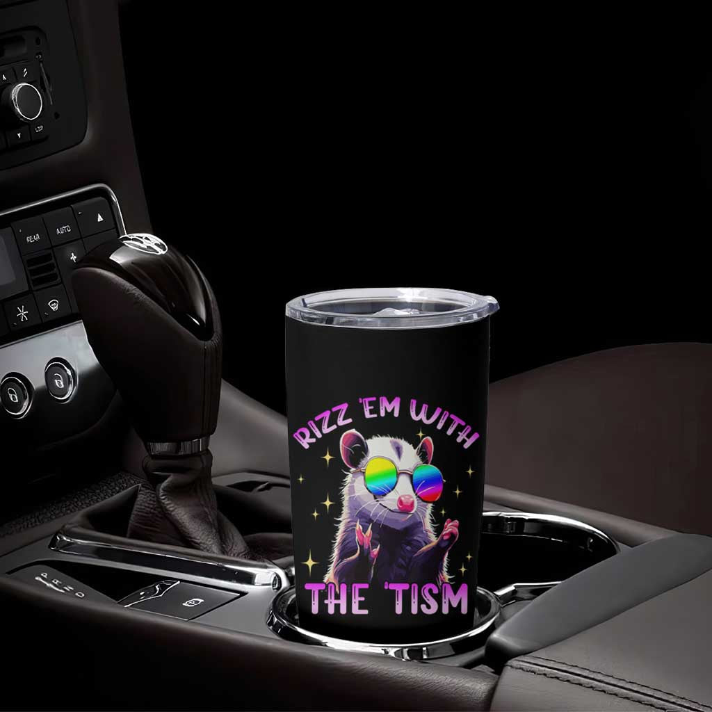 Funny Autism Opossum Tumbler Cup Rizz Em With The Tism Meme Autistic