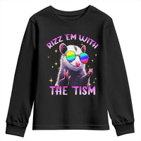 Funny Autism Opossum Youth Sweatshirt Rizz Em With The Tism Meme Autistic