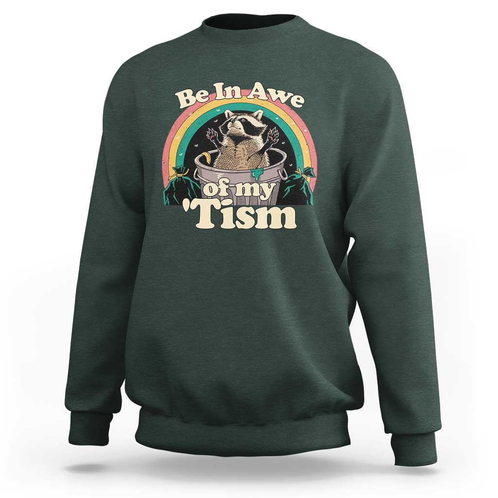 Autism Funny Raccoon Sweatshirt Be In Awe Of My 'Tism Meme Autistic