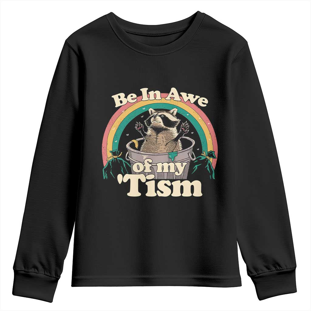 Autism Funny Raccoon Youth Sweatshirt Be In Awe Of My 'Tism Meme Autistic