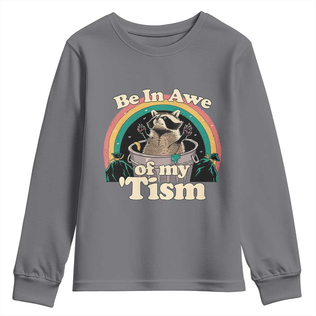 Autism Funny Raccoon Youth Sweatshirt Be In Awe Of My 'Tism Meme Autistic
