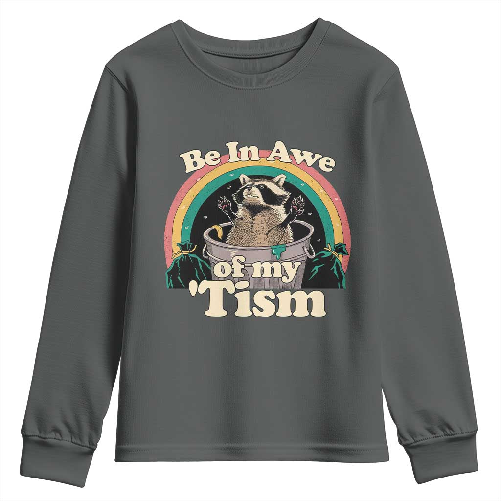 Autism Funny Raccoon Youth Sweatshirt Be In Awe Of My 'Tism Meme Autistic