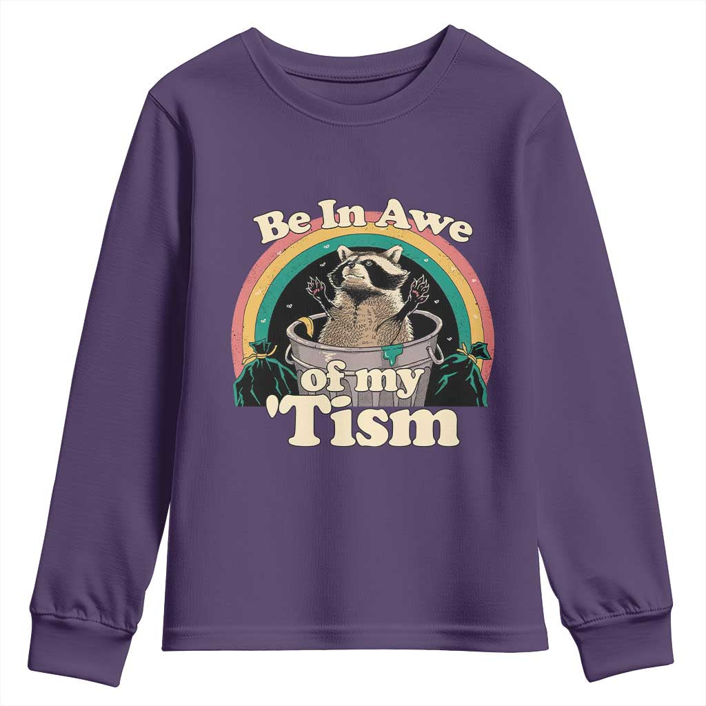 Autism Funny Raccoon Youth Sweatshirt Be In Awe Of My 'Tism Meme Autistic