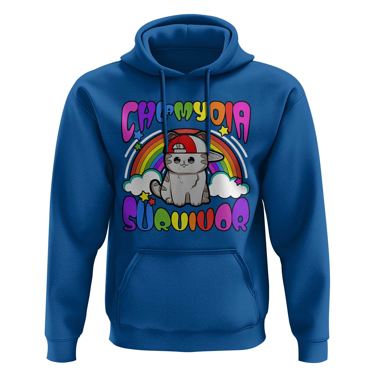 Chlamydia Survivor Cat Meme Hoodie Funny Y2K Inappropriate Humor