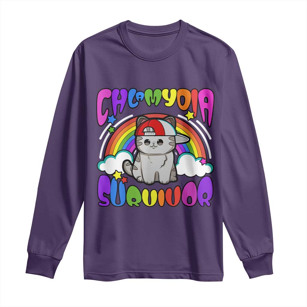 Chlamydia Survivor Cat Meme Long Sleeve Shirt Funny Y2K Inappropriate Humor