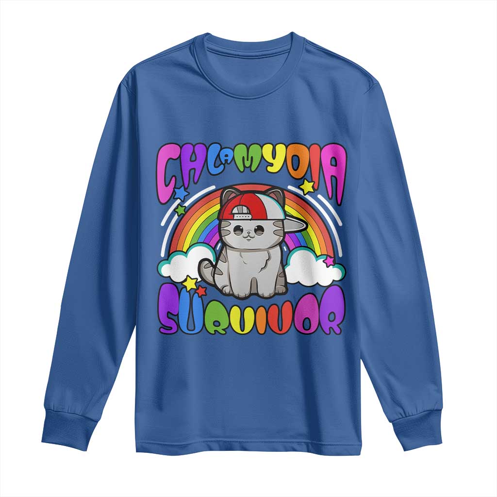 Chlamydia Survivor Cat Meme Long Sleeve Shirt Funny Y2K Inappropriate Humor