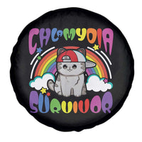 Chlamydia Survivor Cat Meme Spare Tire Cover Funny Y2K Inappropriate Humor