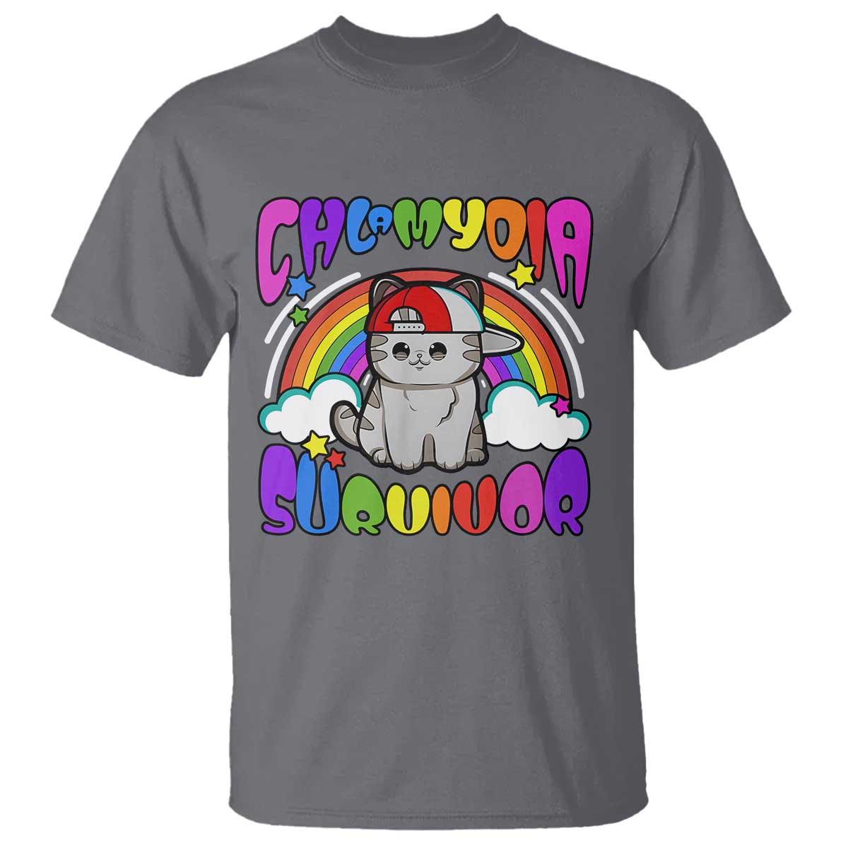 Chlamydia Survivor Cat Meme T Shirt Funny Y2K Inappropriate Humor - Wonder Print Shop