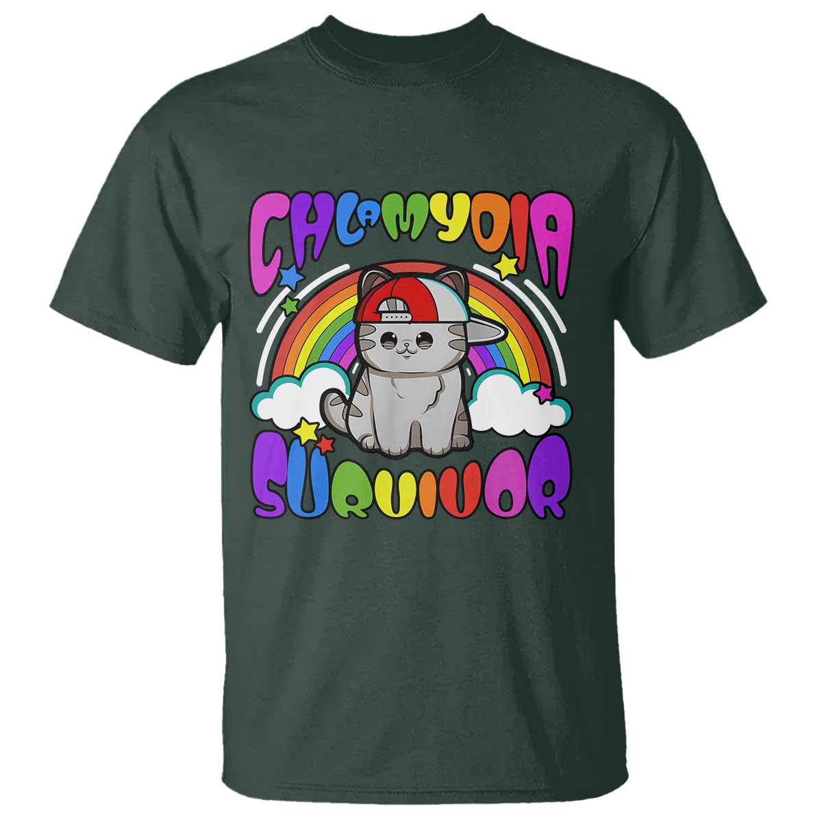 Chlamydia Survivor Cat Meme T Shirt Funny Y2K Inappropriate Humor - Wonder Print Shop