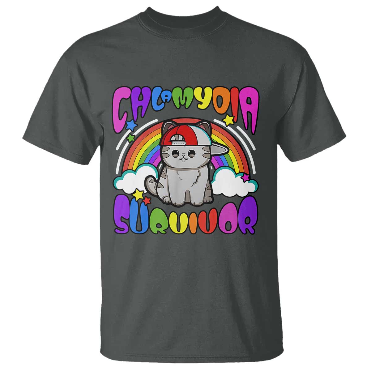 Chlamydia Survivor Cat Meme T Shirt Funny Y2K Inappropriate Humor - Wonder Print Shop