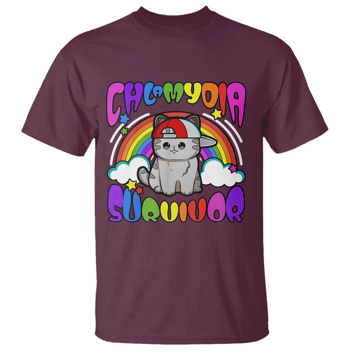 Chlamydia Survivor Cat Meme T Shirt Funny Y2K Inappropriate Humor - Wonder Print Shop