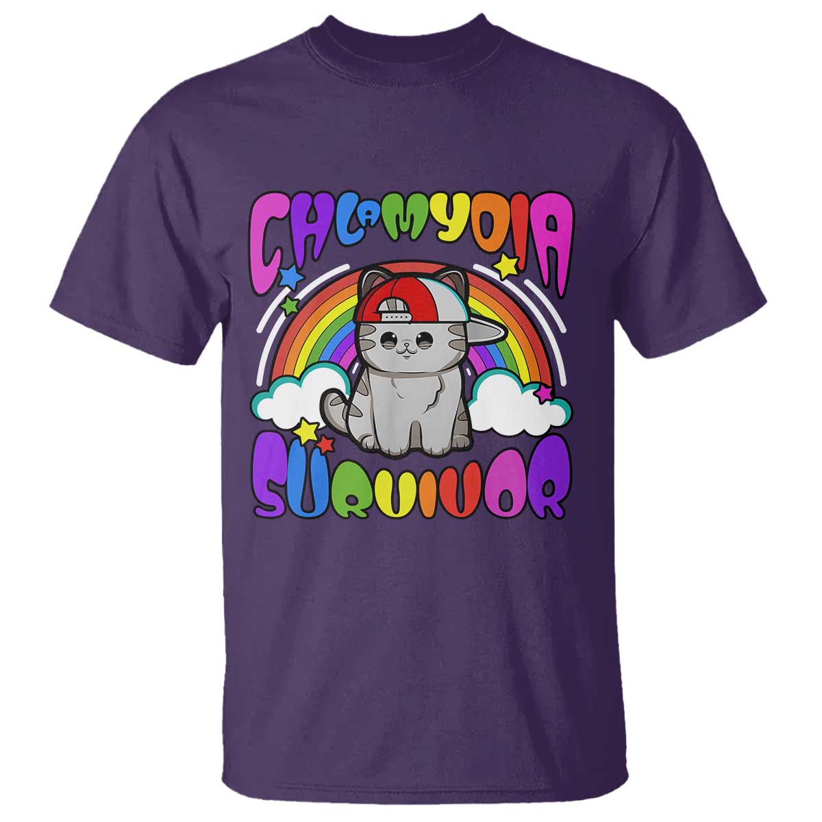 Chlamydia Survivor Cat Meme T Shirt Funny Y2K Inappropriate Humor - Wonder Print Shop
