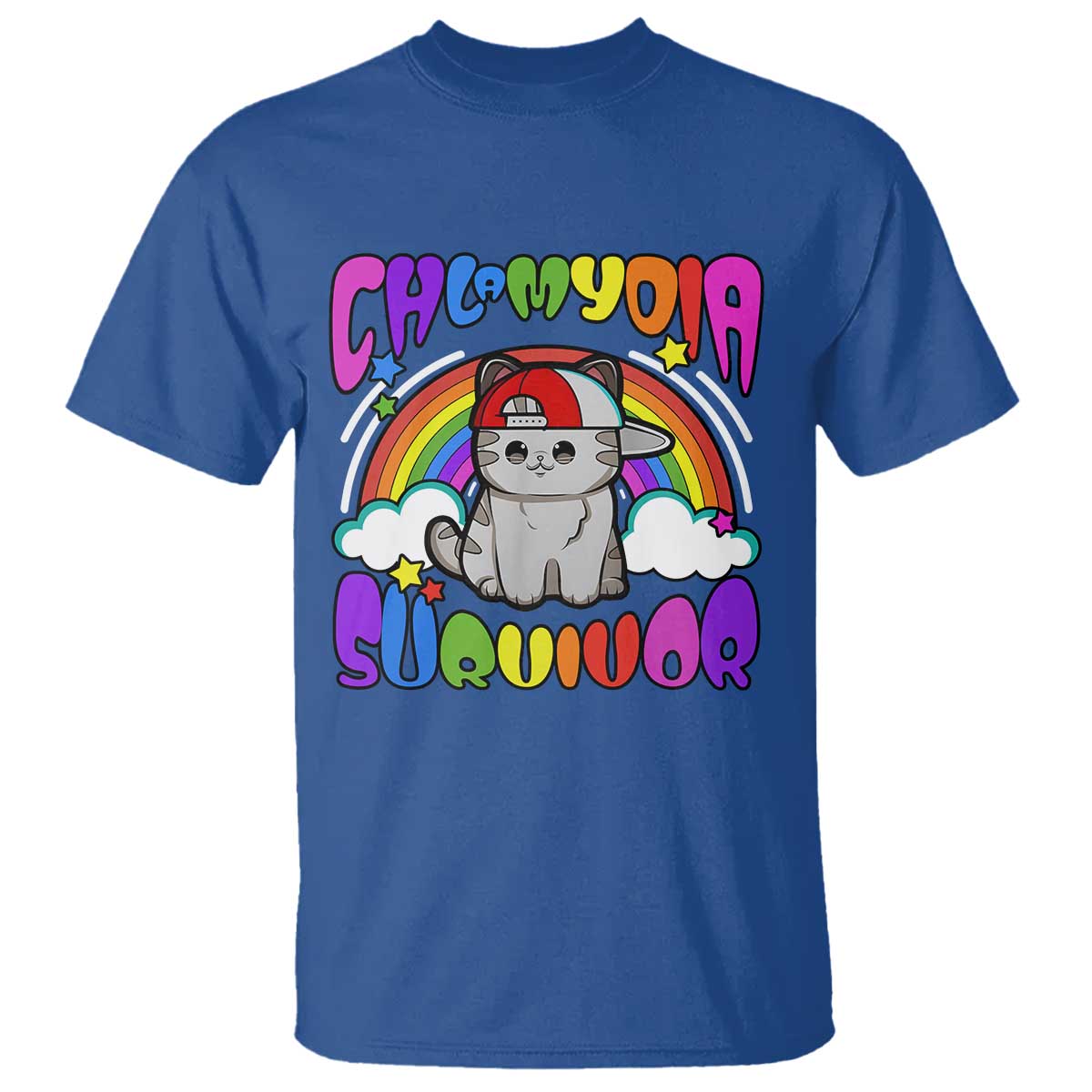 Chlamydia Survivor Cat Meme T Shirt Funny Y2K Inappropriate Humor - Wonder Print Shop