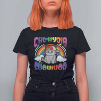Chlamydia Survivor Cat Meme T Shirt For Women Funny Y2K Inappropriate Humor - Wonder Print Shop