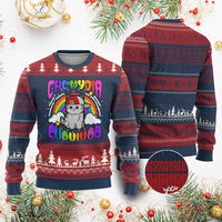 Chlamydia Survivor Cat Meme Ugly Christmas Sweater Funny Y2K Inappropriate Humor - Wonder Print Shop