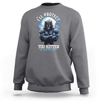 Funny Alpha Wolf Meme Sweatshirt I'll Protect You Kitten No Matter What Literally Me Male Werewolf - Wonder Print Shop