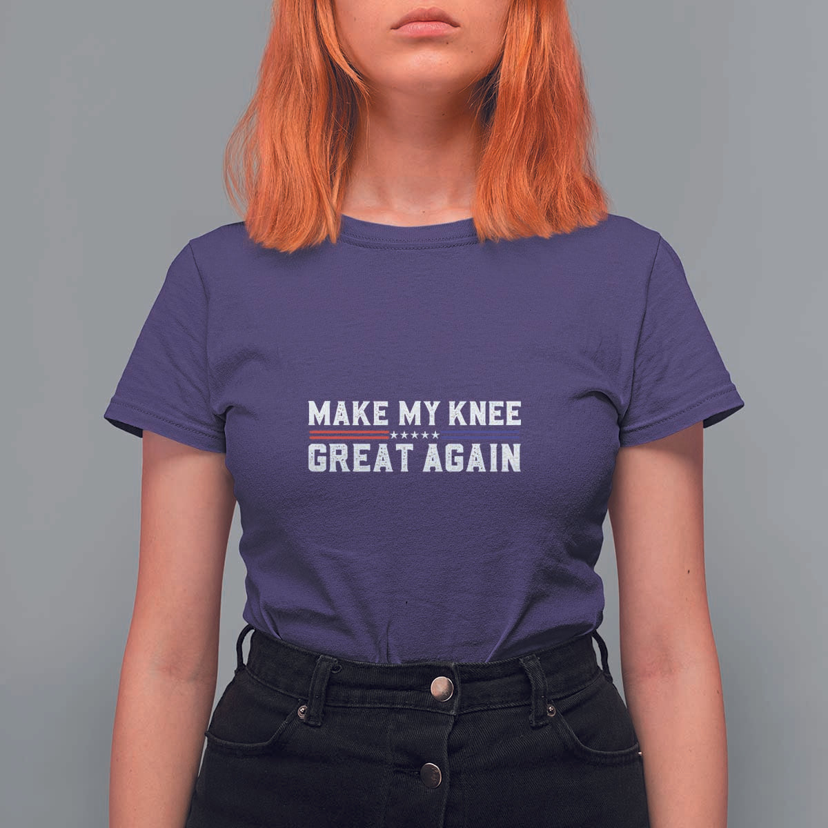 Funny Broken Knee Surgery T Shirt For Women Make My Knee Great Again Recovery