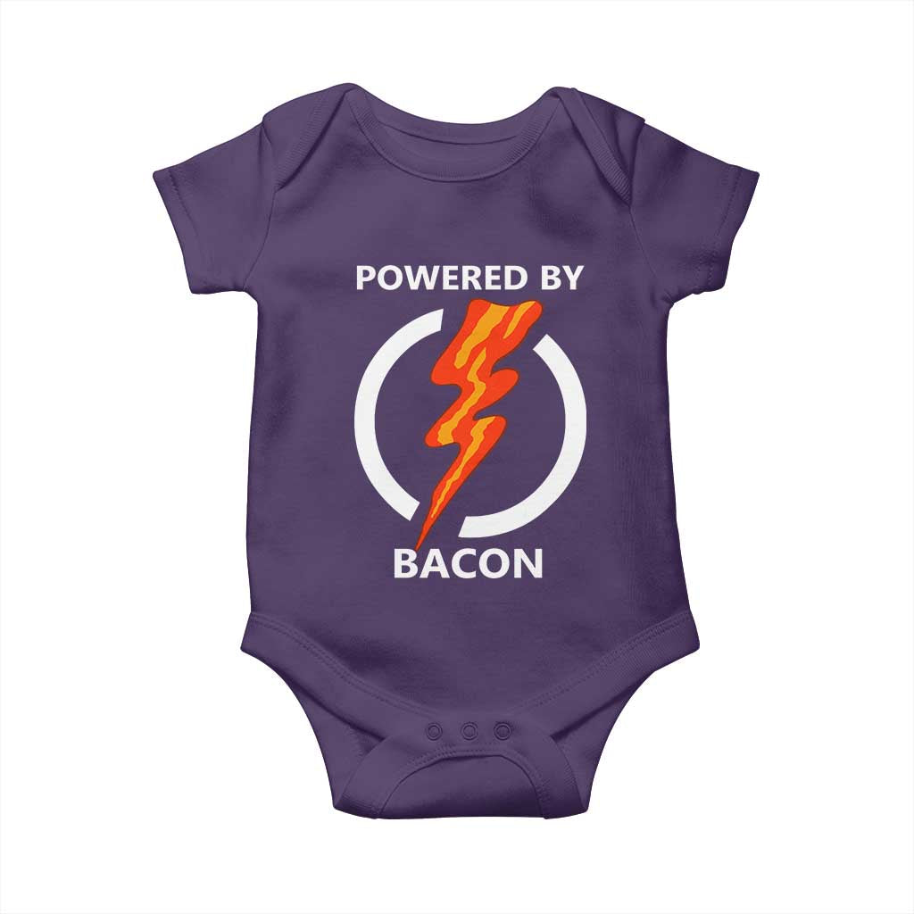 Funny Bacon Lover Baby Onesie Powered By Bacon Cured Pork Master