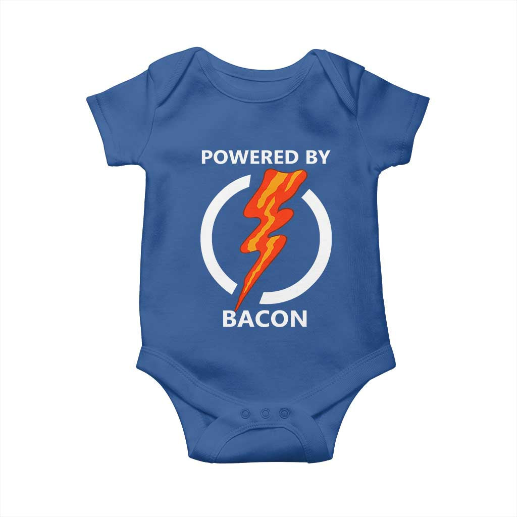 Funny Bacon Lover Baby Onesie Powered By Bacon Cured Pork Master
