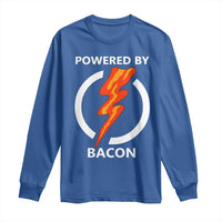 Funny Bacon Lover Long Sleeve Shirt Powered By Bacon Cured Pork Master