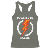 Funny Bacon Lover Racerback Tank Top Powered By Bacon Cured Pork Master