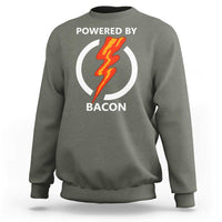 Funny Bacon Lover Sweatshirt Powered By Bacon Cured Pork Master