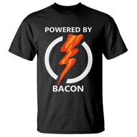 Funny Bacon Lover T Shirt Powered By Bacon Cured Pork Master