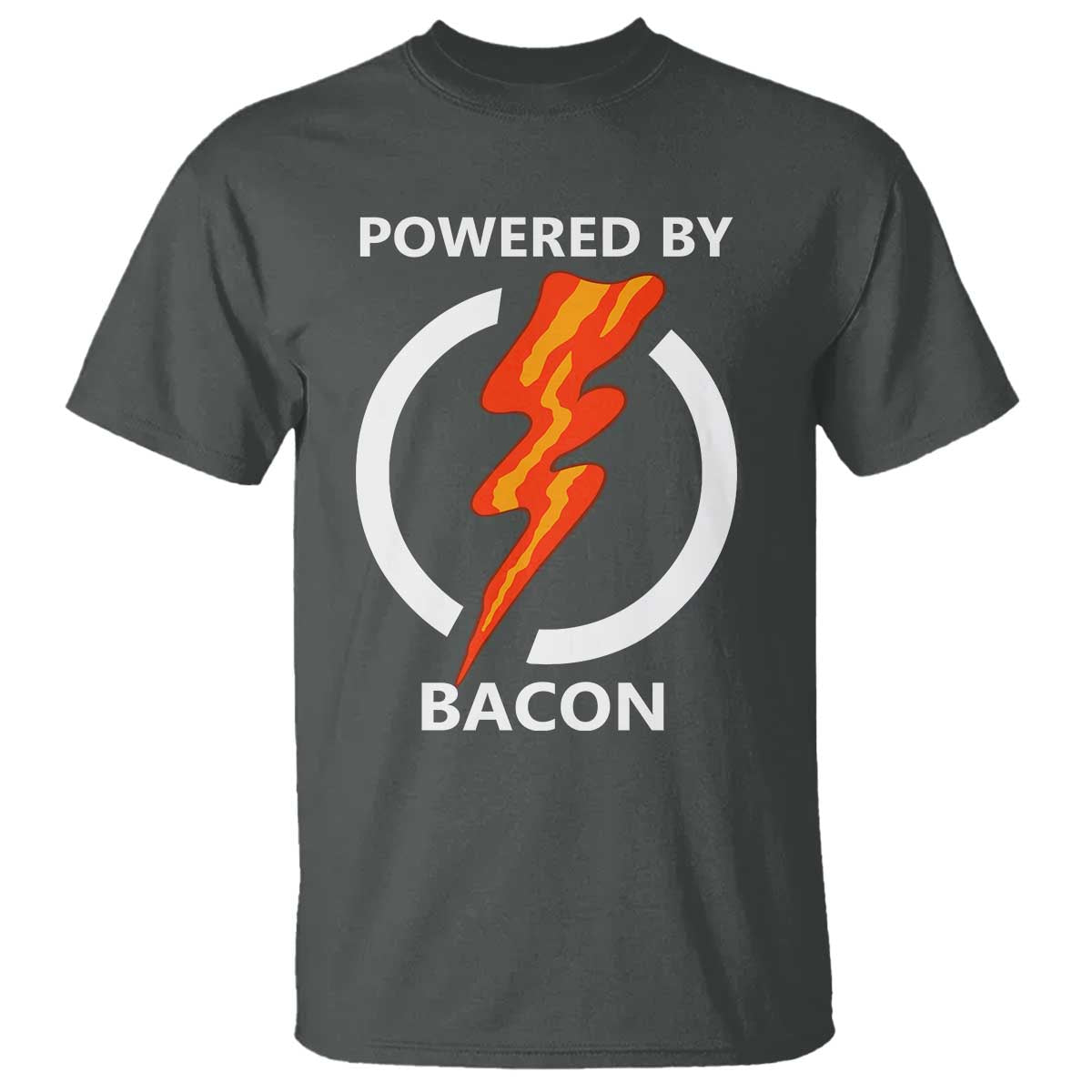 Funny Bacon Lover T Shirt Powered By Bacon Cured Pork Master
