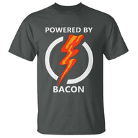 Funny Bacon Lover T Shirt Powered By Bacon Cured Pork Master