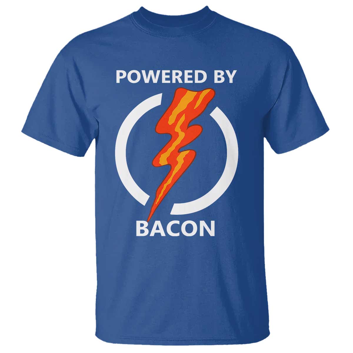 Funny Bacon Lover T Shirt Powered By Bacon Cured Pork Master