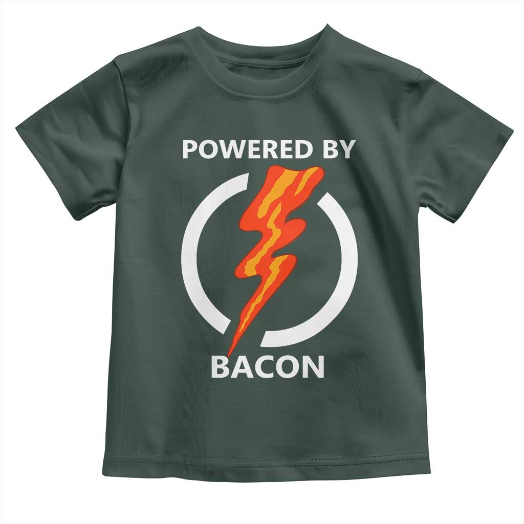 Funny Bacon Lover Toddler T Shirt Powered By Bacon Cured Pork Master