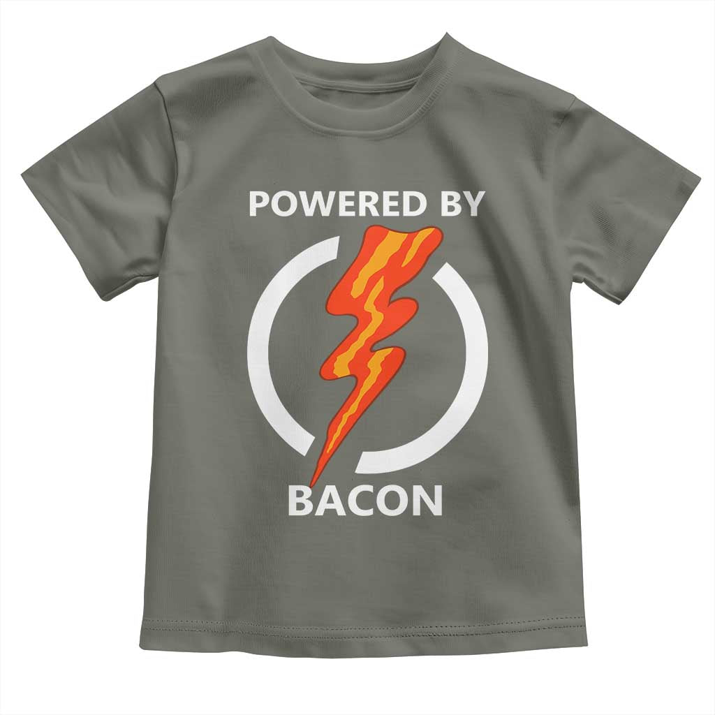 Funny Bacon Lover Toddler T Shirt Powered By Bacon Cured Pork Master