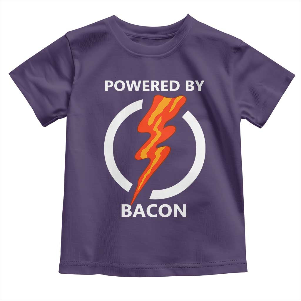 Funny Bacon Lover Toddler T Shirt Powered By Bacon Cured Pork Master