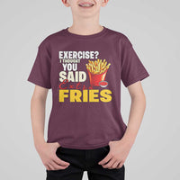 Funny French Fries T Shirt For Kid I Thought You Said Extra Fries Fast Food Fry Lover - Wonder Print Shop