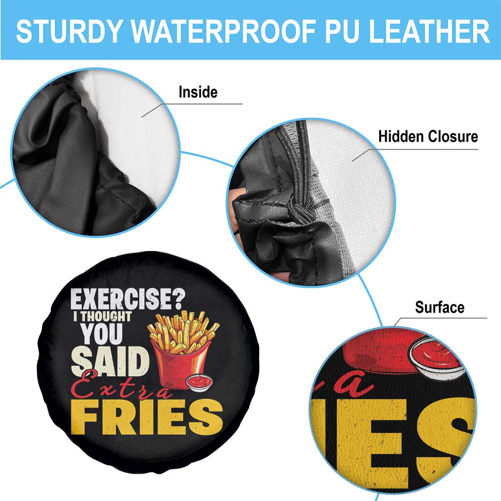 Funny French Fries Spare Tire Cover I Thought You Said Extra Fries Fast Food Fry Lover