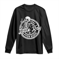 Funny Saying Skeleton Long Sleeve Shirt I'm Just A Little Ray Of Pitch Black Sarcastic