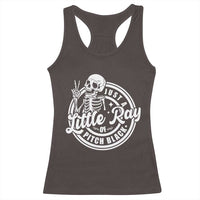 Funny Saying Skeleton Racerback Tank Top I'm Just A Little Ray Of Pitch Black Sarcastic