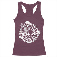 Funny Saying Skeleton Racerback Tank Top I'm Just A Little Ray Of Pitch Black Sarcastic