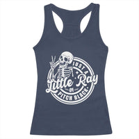 Funny Saying Skeleton Racerback Tank Top I'm Just A Little Ray Of Pitch Black Sarcastic