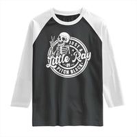 Funny Saying Skeleton Raglan Shirt I'm Just A Little Ray Of Pitch Black Sarcastic