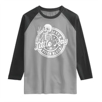 Funny Saying Skeleton Raglan Shirt I'm Just A Little Ray Of Pitch Black Sarcastic