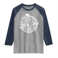Funny Saying Skeleton Raglan Shirt I'm Just A Little Ray Of Pitch Black Sarcastic