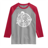 Funny Saying Skeleton Raglan Shirt I'm Just A Little Ray Of Pitch Black Sarcastic