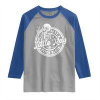 Funny Saying Skeleton Raglan Shirt I'm Just A Little Ray Of Pitch Black Sarcastic