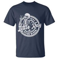 Funny Saying Skeleton T Shirt I'm Just A Little Ray Of Pitch Black Sarcastic