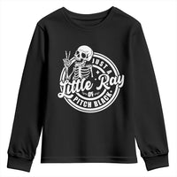 Funny Saying Skeleton Youth Sweatshirt I'm Just A Little Ray Of Pitch Black Sarcastic